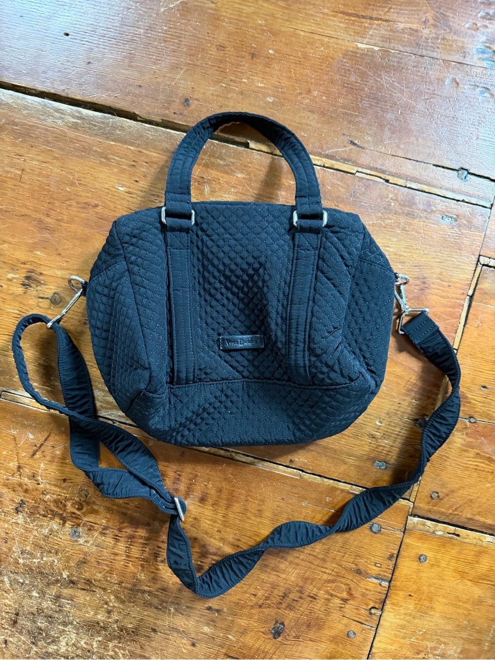 Vera Bradley Iconic 100 Handbag in Classic Black. Microfiber Purse Minimalist - Picture 8 of 8